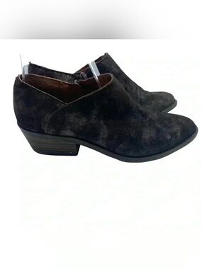Lucky Brand Ferryn rodeo Leather Metallic Shimmer Zipper ankle boot bootie 7